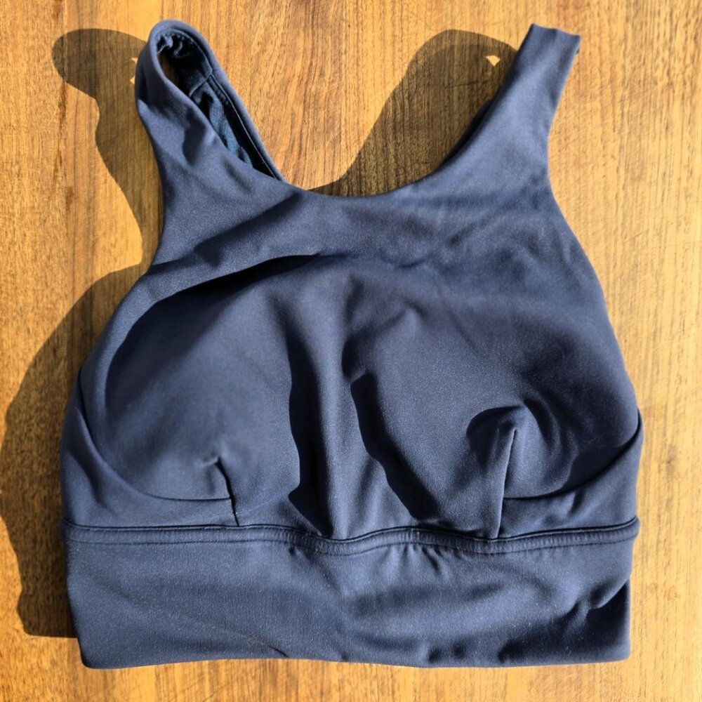 Lululemon Long Line Sports Bra – Mineral Blue – Size 4 - Picture 1 of 3